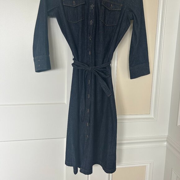 Ann Taylor Women's Denim Blue Shirt Dress, 4 - Picture 2 of 4
